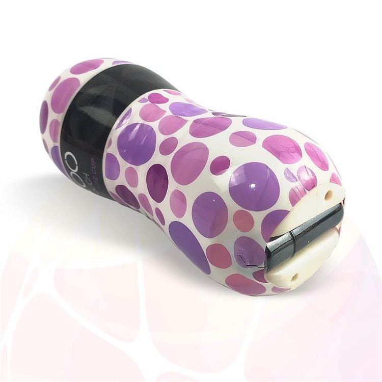 XXOO Male Mouth Masturbator with Bullet Vibrator, Αυνανιστήρι σε Σχήμα Στόματος με Bullet δονητή, 17cm, Purple