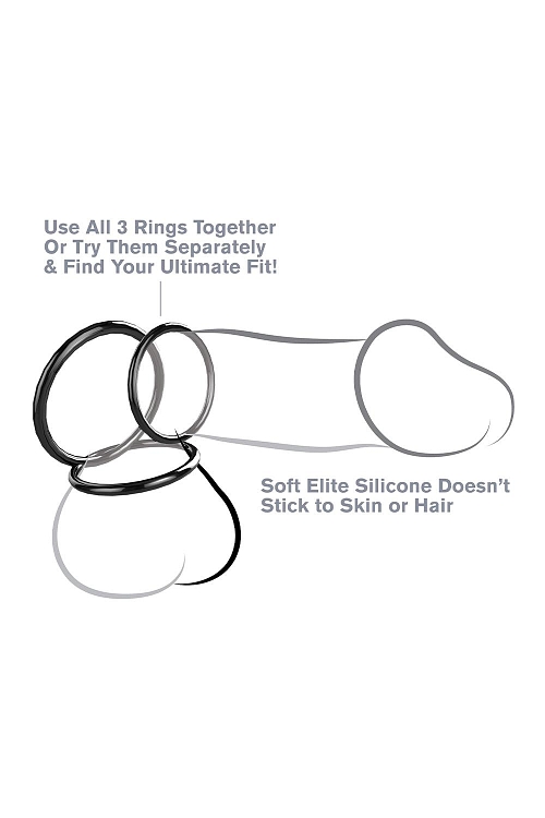 Pipedream Fantasy C-Ringz Silicone 3-Ring Stamina Set