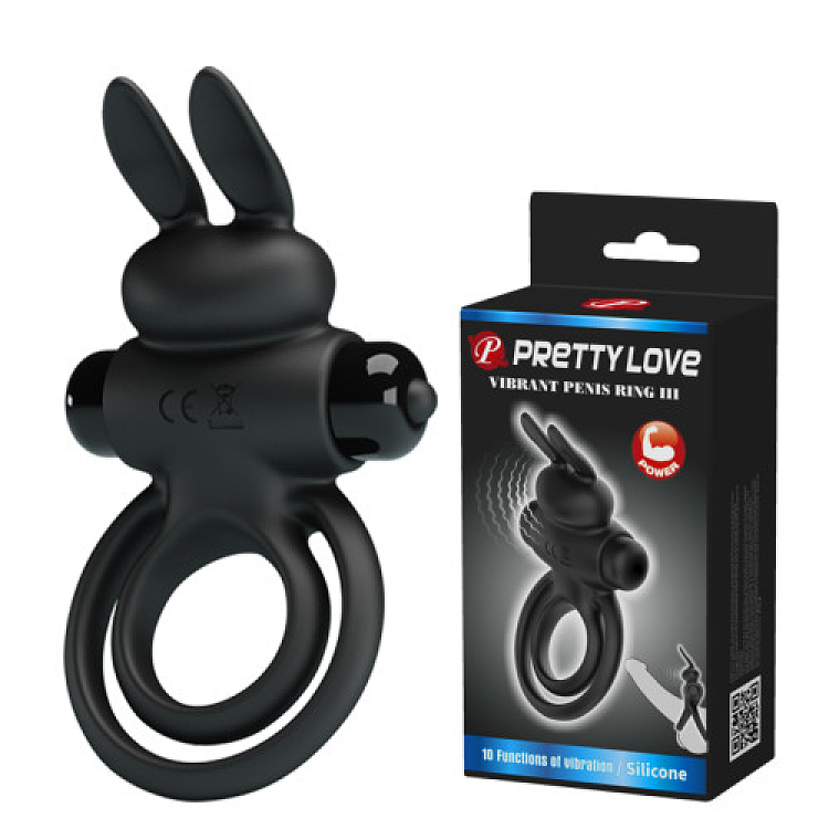 Pretty Love Vibrant Penis Ring III Δονούμενο Δαχτυλίδι Πέους, Black