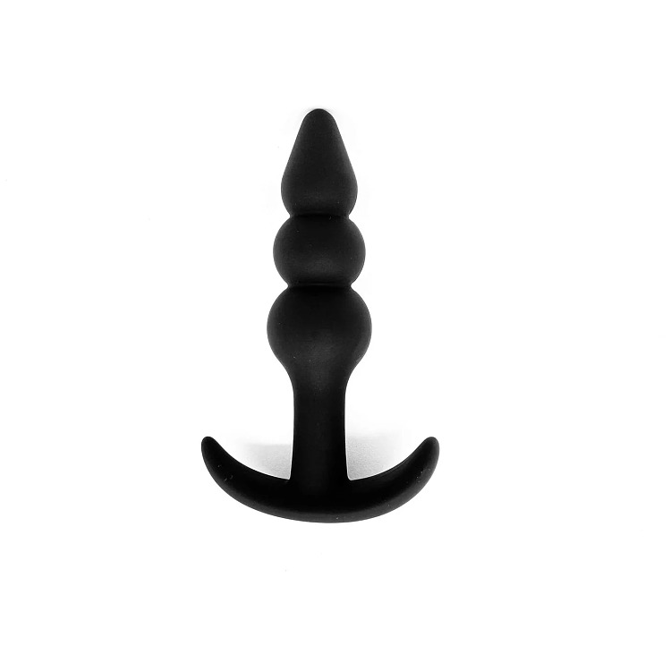 SMD Anal Challenge, Silicone Anal Plug Set With T-Bar, Multiple Shapes for Diverse Stimulation, Σετ των 4, Black