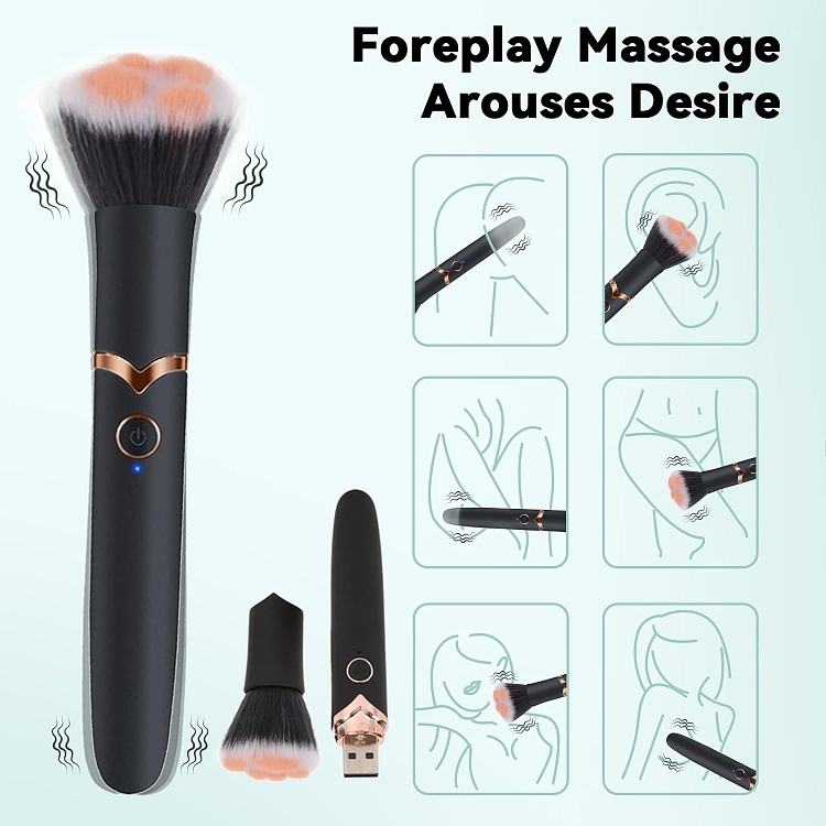 SMD Aye Liner Brush Vibrator, Μίνι Δονητής με 10 Vibrating Modes, Black / Gold