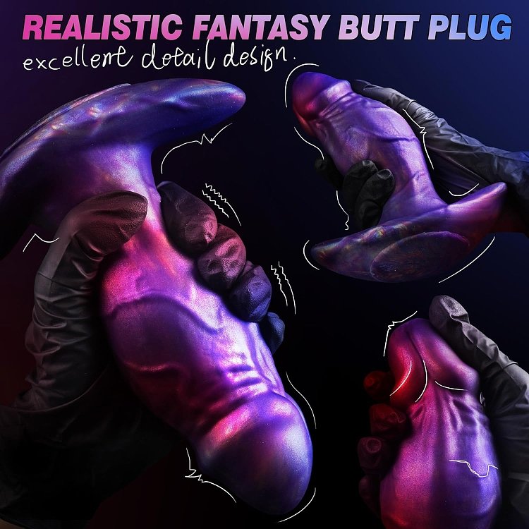 SMD Booty Bless, Realistic Silicone Anal Plug With Anchor T-Base, Πρωκτική Σφήνα Σιλικόνης, 14,5cm, Purple