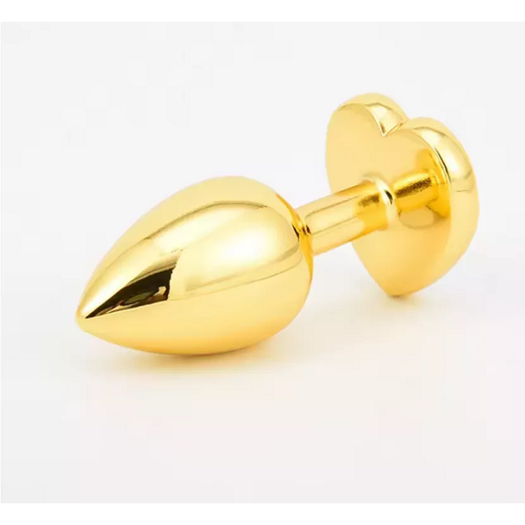 SMD Butt Plug, Πρωκτική Σφήνα S 7cm, Golden / Purple Heart