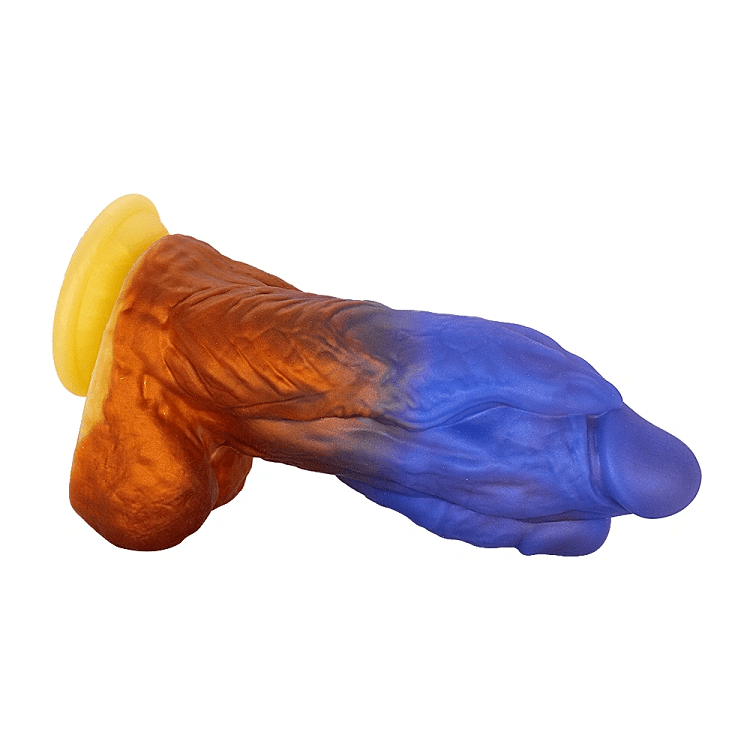 SMD Dominus Monster Dildo Collection, Fantasy Liquid Silicone Dildo With Strong Suction Base 21,9cm, Blue/Amber