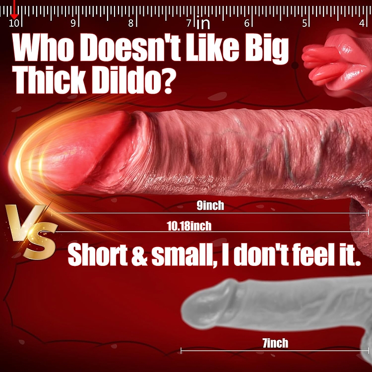 SMD Equalizer, Realistic Vibrator Dildo 23cm με Licking, Thrusting & Heating Function, Extra Thickness, Flesh