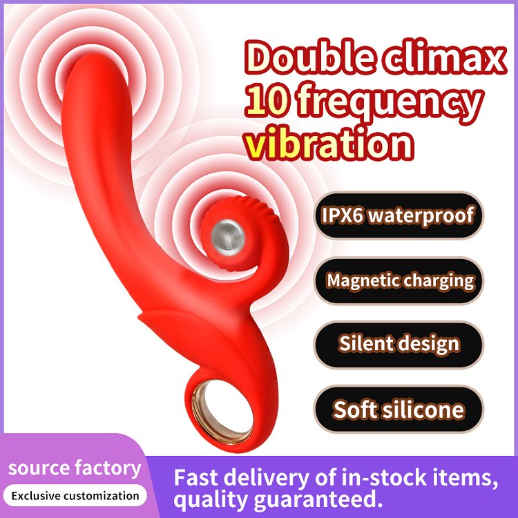 SMD Fantasy, Clitoral Rabbit Vibrator, Dual Stimualtion, Silicone, 10 Vibration Modes, Whisper-Quiet, Red