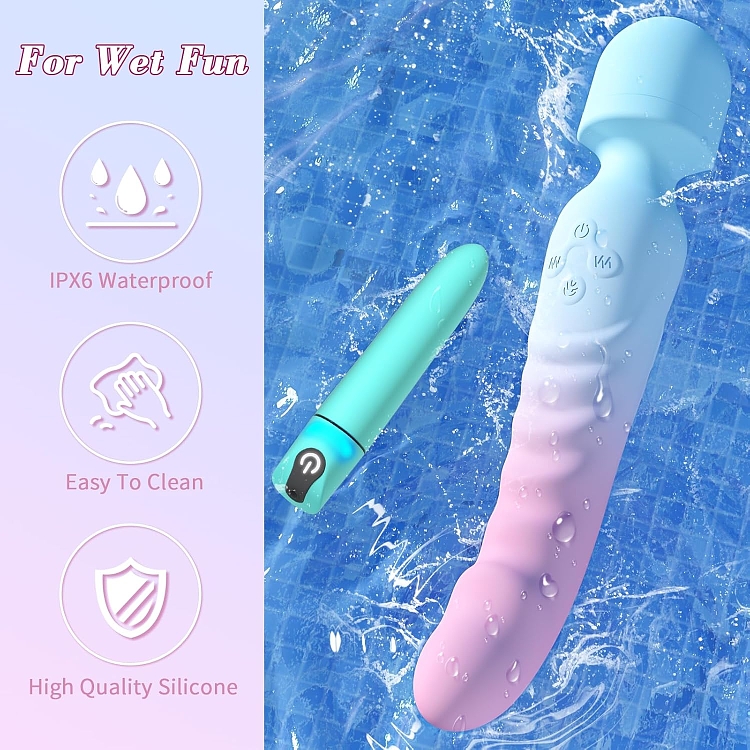 SMD Jackpot, Wireless Clitoral Vibrator & Dildo with Heating Mode 2-in1 Set with Bullet Vibrator, Celestial Pink