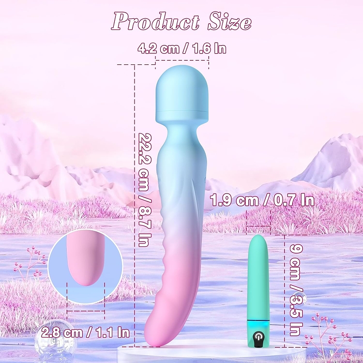 SMD Jackpot, Wireless Clitoral Vibrator & Dildo with Heating Mode 2-in1 Set with Bullet Vibrator, Celestial Pink