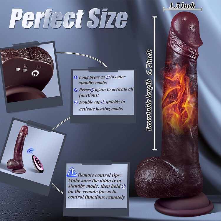 SMD Legend, Realistic Vibrator Dildo 22,5cm με Remote, Thrusting & Heating Function, Black