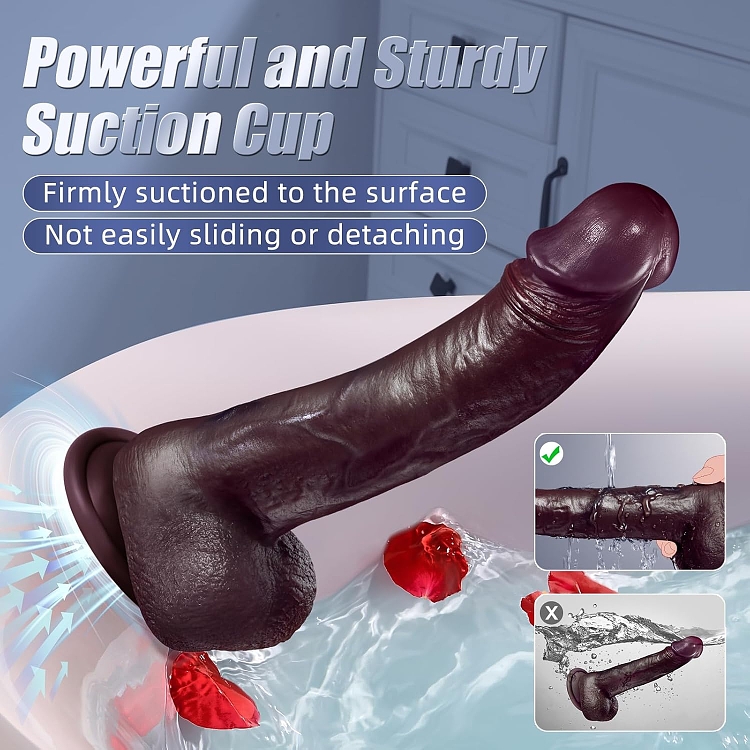 SMD Legend, Realistic Vibrator Dildo 22,5cm με Remote, Thrusting & Heating Function, Black