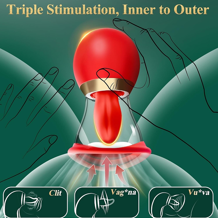 SMD Red Velvet, Clitoral Sucking and Licking Vibrator with APP, Clitoral Sucker with Tongue