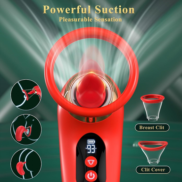 SMD Red Velvet, Clitoral Sucking and Licking Vibrator with APP, Clitoral Sucker with Tongue