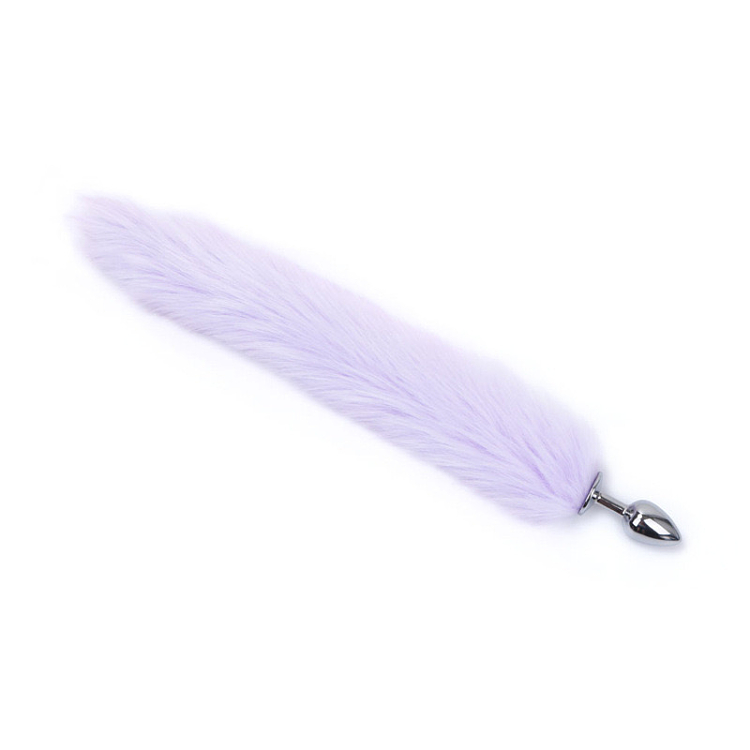 SMD Renard, Anal Plug Fox Tail, Πρωκτική Σφήνα S 7cm με Ουρά 45cm, Silver / Purple