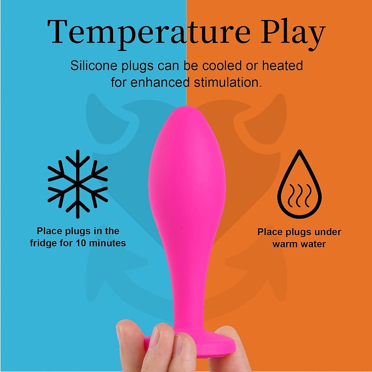 SMD Smoothie Triple Butt Plug Set, Πρωκτική Σφήνα Σετ των 3 (S / M / L ), Pink / Silver Diamond