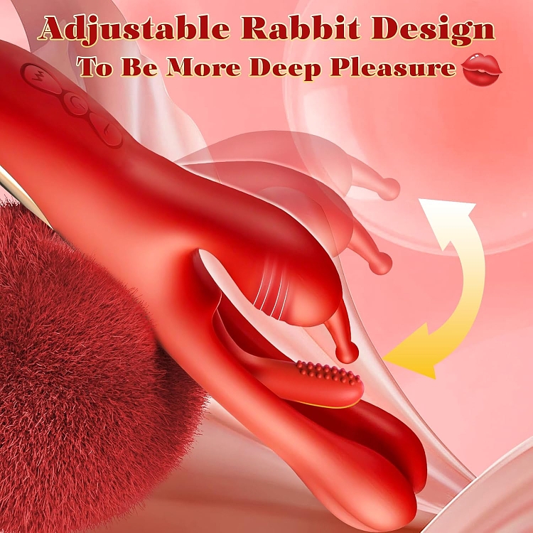 SMD Stellar Fantasy, Clitoral, Flapping and G Spot Vibrator 3-in1, Διπλός Δονητής με 7 Vibrating Modes, Red