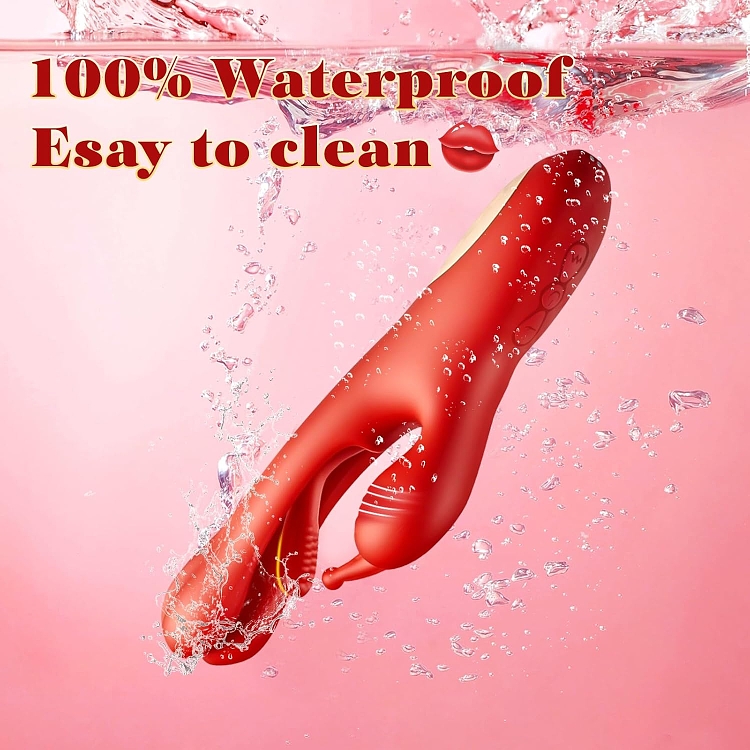 SMD Stellar Fantasy, Clitoral, Flapping and G Spot Vibrator 3-in1, Διπλός Δονητής με 7 Vibrating Modes, Red