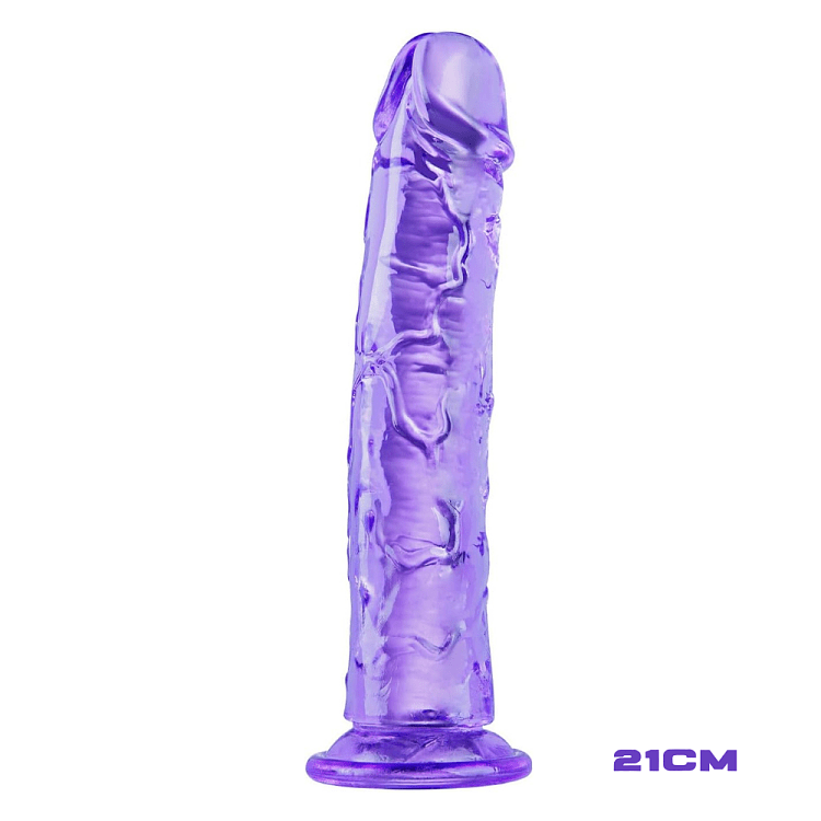 SMD Vanguard, Realistic Dildo 21cm Ρεαλιστικό Dildo με Βεντούζα, Purple / Clear