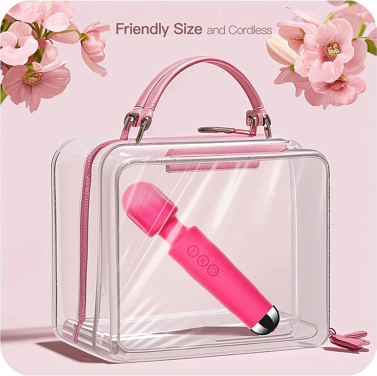 SMD Vibrator Wand & Lubricant 200ml Set, Κλειτοριδικός Δονητής & Λιπαντικό 200ml Σετ, 20 Vibrations & 8 intensities, Pink