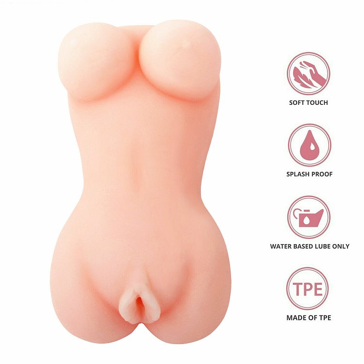 SMD Pocket Pussy Masturbator, 2-in-1 Pussy, Ass & Tits Realistic Textured Masturbator