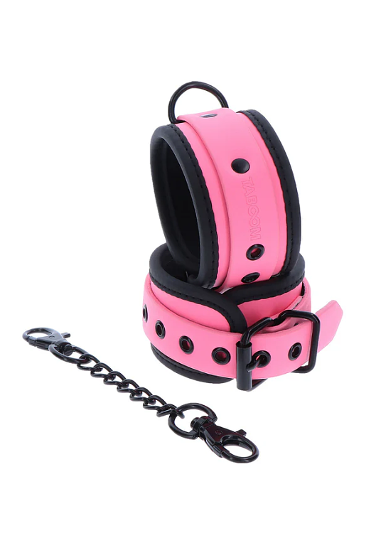 Taboom Glow In The Dark Wrist Cuffs, Φωσφοριζέ Χειροπέδες Vegan Leather, Pink