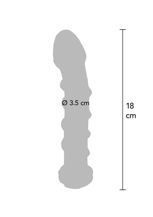 ToyJoy G-Spot Gemstone, Glass Dildo 18cm, Clear / Blue