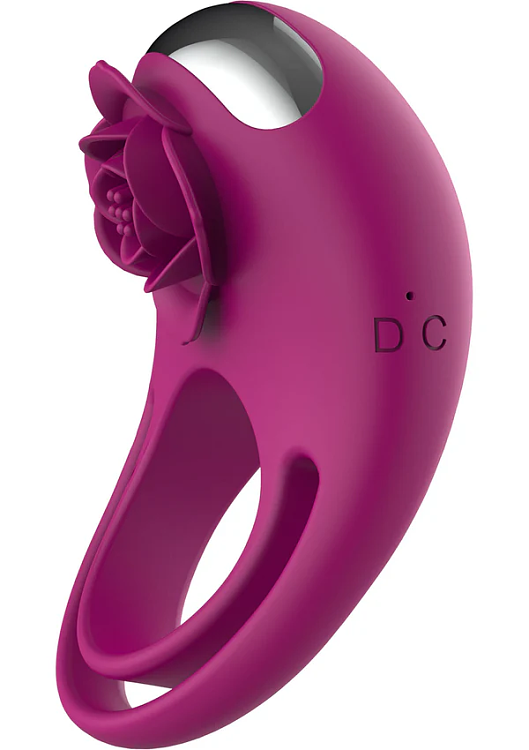 ToyJoy Put a Ring On It C-Ring Remote, Vibrating Cockring, Silicone Vibrating Penis Ring with Remote Control, Fuchsia