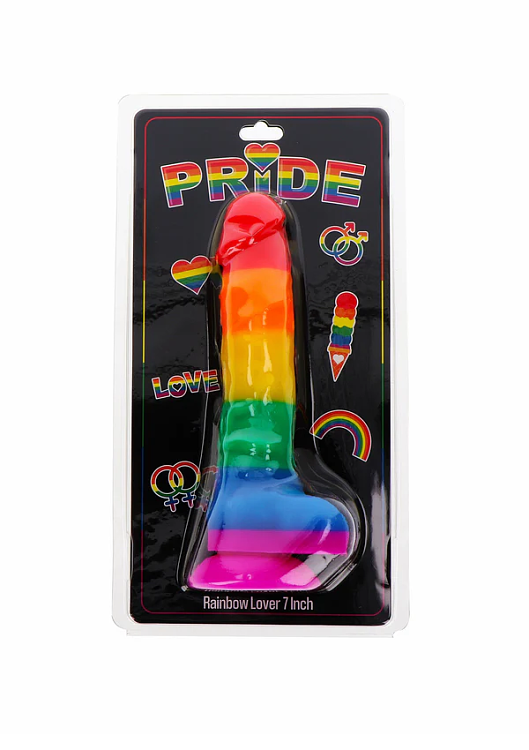 ToyJoy Rainbow Lover Dildo 18cm, Rainbow