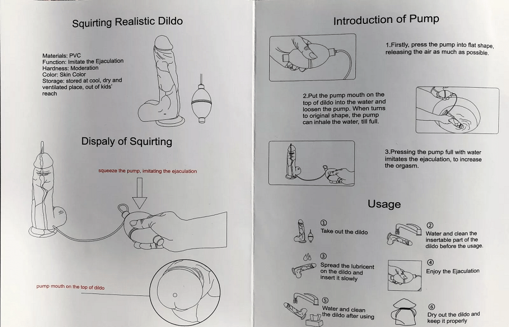 SMD UltraWet 2.0 Realistic Dildo Vibrator & Ejaculator, 2-in-1 Δoνούμενο & Squirting Dildo με Βεντούζα & Αντλία, 20,5cm, Flesh