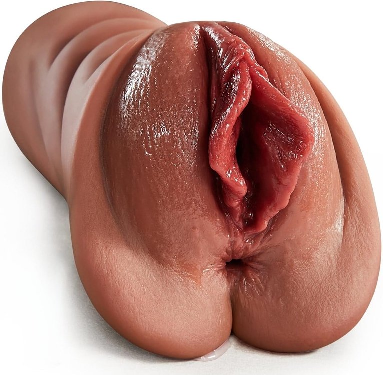 SMD Vixen Destiny, 2-in-1 Masturbator with 3D Textured Realistic Pussy & Ass, Brown