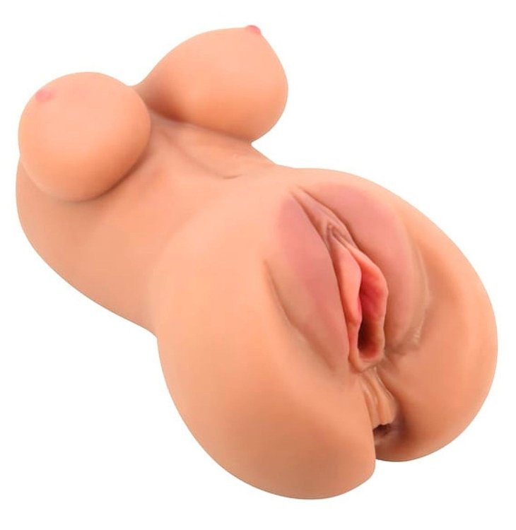 SMD Vixen Sonya, 3-in-1 Pussy, Ass & Tits Realistic Textured Masturbator, 19cm, Flesh