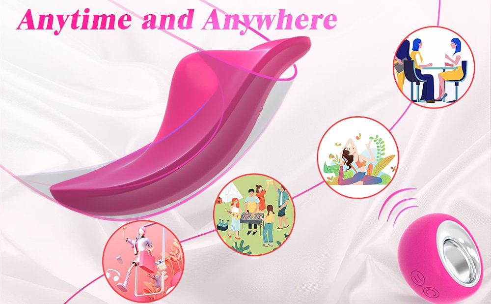 SMD Mini Wearable Clit Vibrator, Wireless Use with Controller, 12 Vibrating Modes, Pink