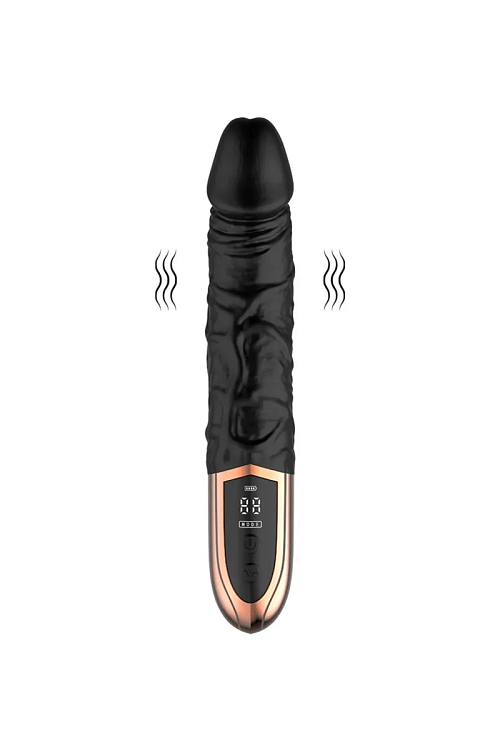 SMD Wet Mess, Realistic Vibrator Dildo 23cm Ρεαλιστικός Δονητής Σιλικόνης με Οθόνη LED, Black