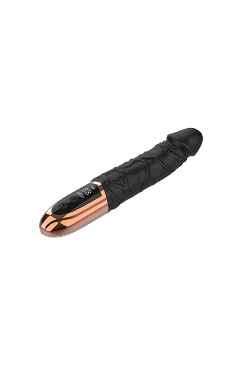 SMD Wet Mess, Realistic Vibrator Dildo 23cm Ρεαλιστικός Δονητής Σιλικόνης με Οθόνη LED, Black