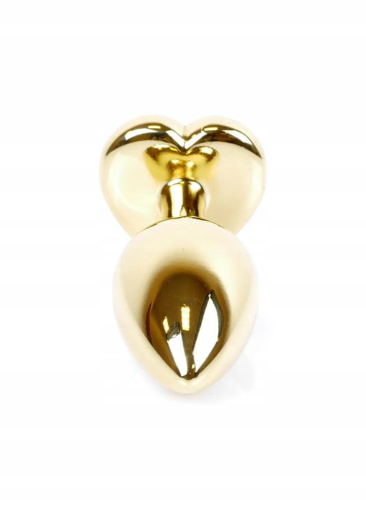 SMD Butt Plug, Πρωκτική Σφήνα S 7cm, Silver / Gold Heart