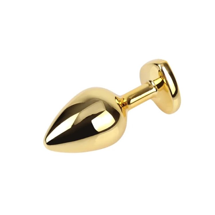 SMD Butt Plug, Πρωκτική Σφήνα S 7cm, Silver / Gold Heart