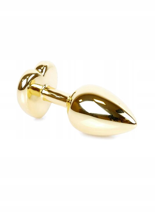 SMD Butt Plug, Πρωκτική Σφήνα S 7cm, Silver / Gold Heart