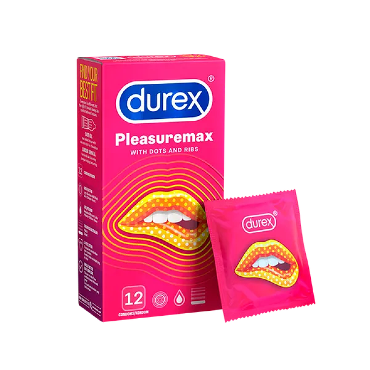 Durex Pleasuremax Ribbed and Dotted Condoms 12pcs