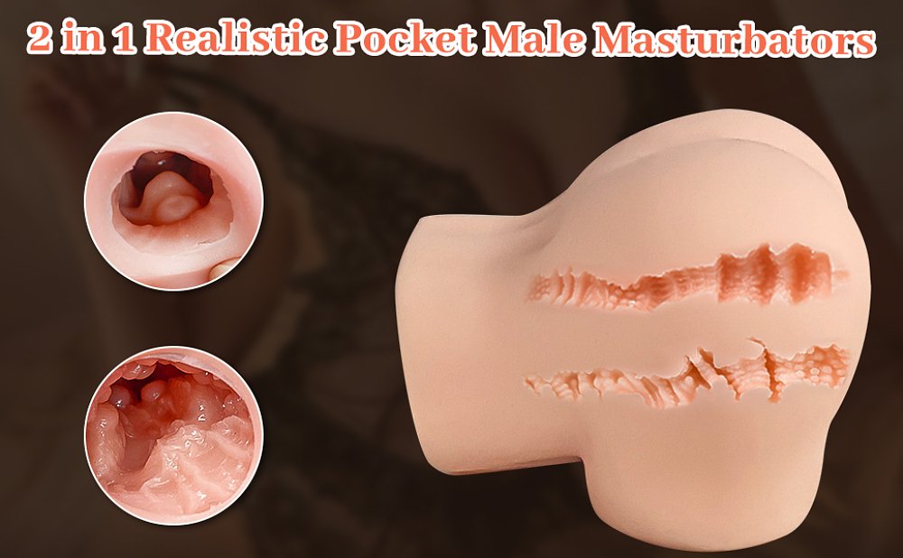 SMD Menjoy Olana, 2-in-1 Masturbator with 3D Textured Realistic Pussy & Ass, Super Soft Skin, Flesh