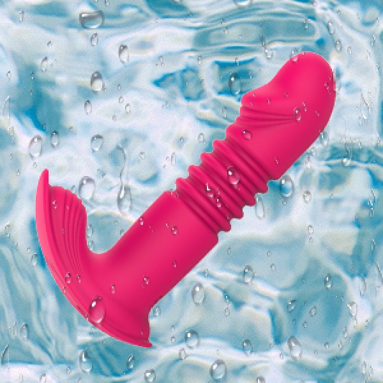 SMD Eros Rex, 3-in-1 Thrusting & Heating Vibrator With Remote Control, 12 Vibration & Thrust Modes, Red