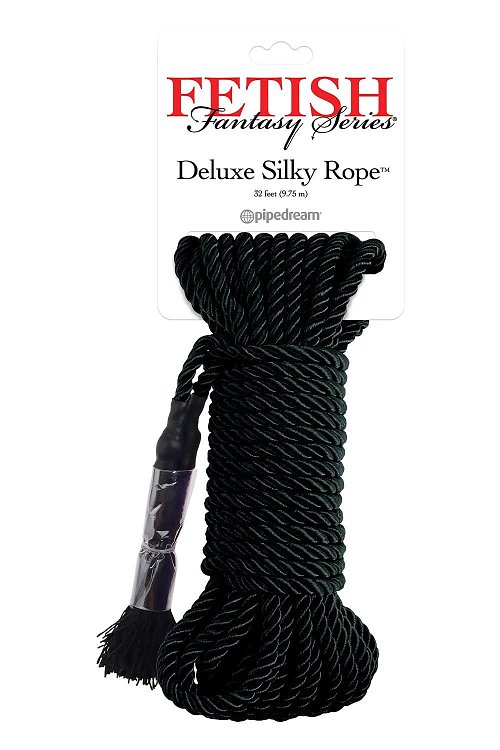 Pipedream Fetish Fantasy Series Deluxe Silk Rope 10m., BDSM Σχοινί Δεσίματος Μεταξωτό, Black