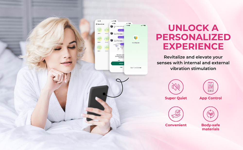 SMD App Controlled Vibrator for Couples, Ασύρματος Κλειτοριδικός Δονητής με Bluetooth για Ζευγάρια, Pink
