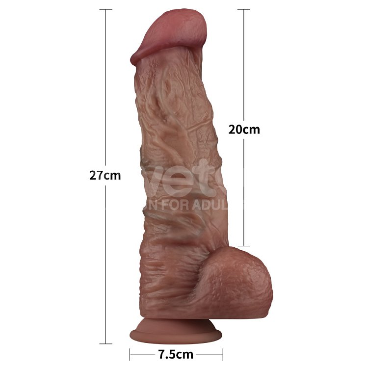 Lovetoy Nature Cock, Ρεαλιστικό Dildo Διπλής Στρώσης Σιλικόνης, 26.7cm, Flesh