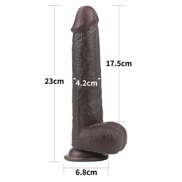 Lovetoy Sliding Skin, Dual Layer Realistic Dildo 22.9cm, Black