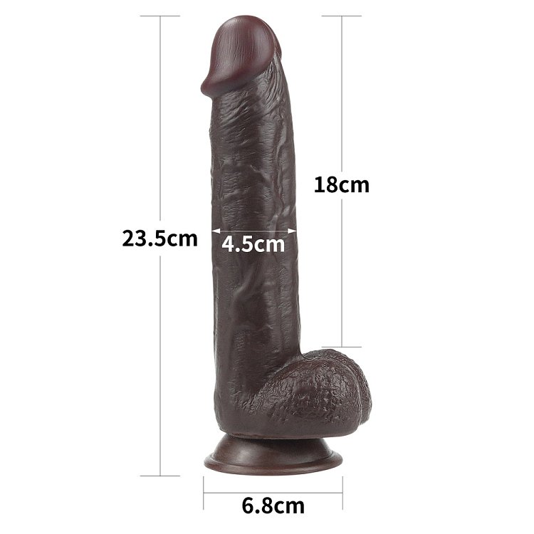Lovetoy Sliding Skin, Dual Layer Realistic Dildo 22.9cm, Black