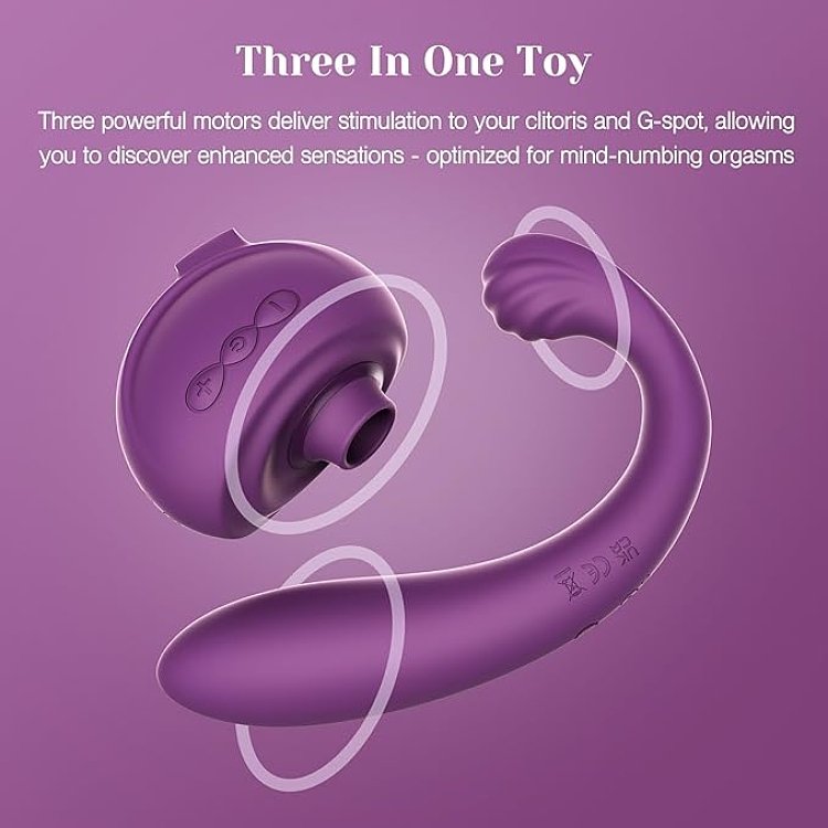 Tracy's Dog OG3 Clitoral Sucking Vibrator, Dual G-Spot & Clitoris Stimulation, 10 Vibration & Suction Modes, Purple