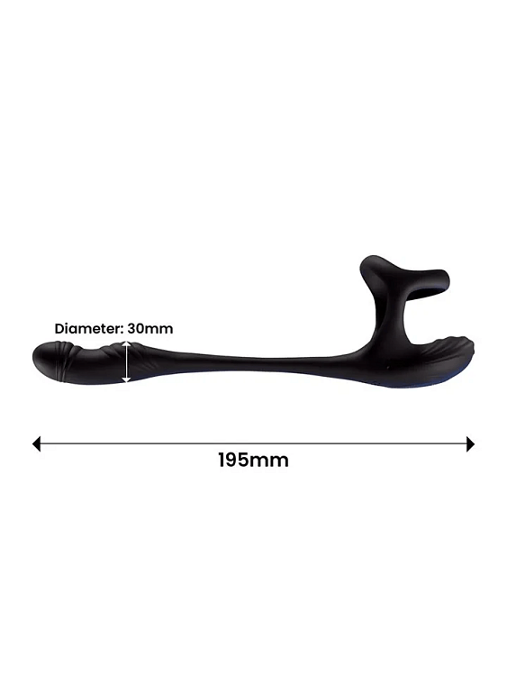 SMD Multifeel Vibrating Penis Ring & Anal Stimulator Combo With Bluetooth Control, 10 Vibration Modes & 10 Rotation Modes, Black