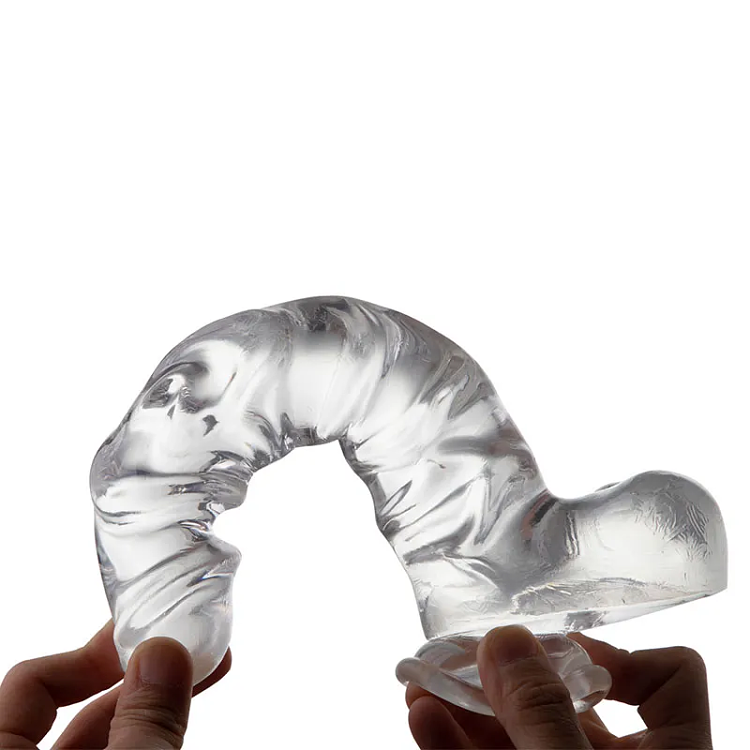 SMD CrystalVein, Realistic Dildo 25,5cm Ρεαλιστικό Dildo με Όρχεις και Βεντούζα, Clear