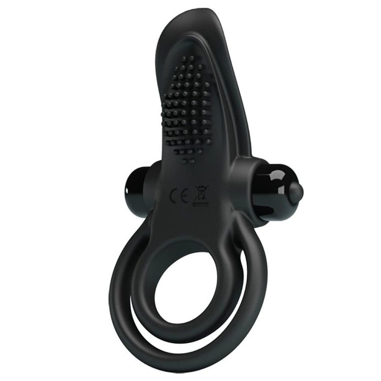 Pretty Love Vibrant Penis Ring, Δονούμενο Δαχτυλίδι Πέους Σιλικόνης, Black