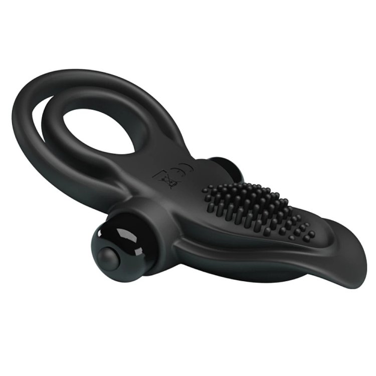 Pretty Love Vibrant Penis Ring, Δονούμενο Δαχτυλίδι Πέους Σιλικόνης, Black