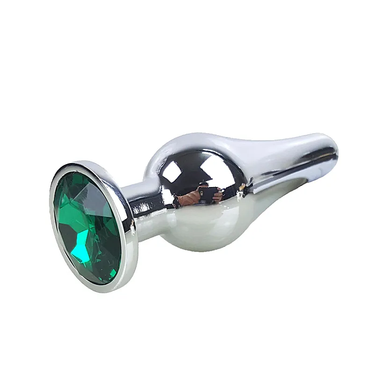 SMD Deeper, Rocket Metal Butt Plug, Πρωκτική Σφήνα S 10cm, Silver/Green